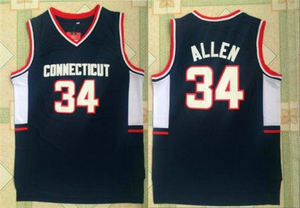 Maillot De Basket NCAA University of Connecticut Ray Allen 34 Noir
